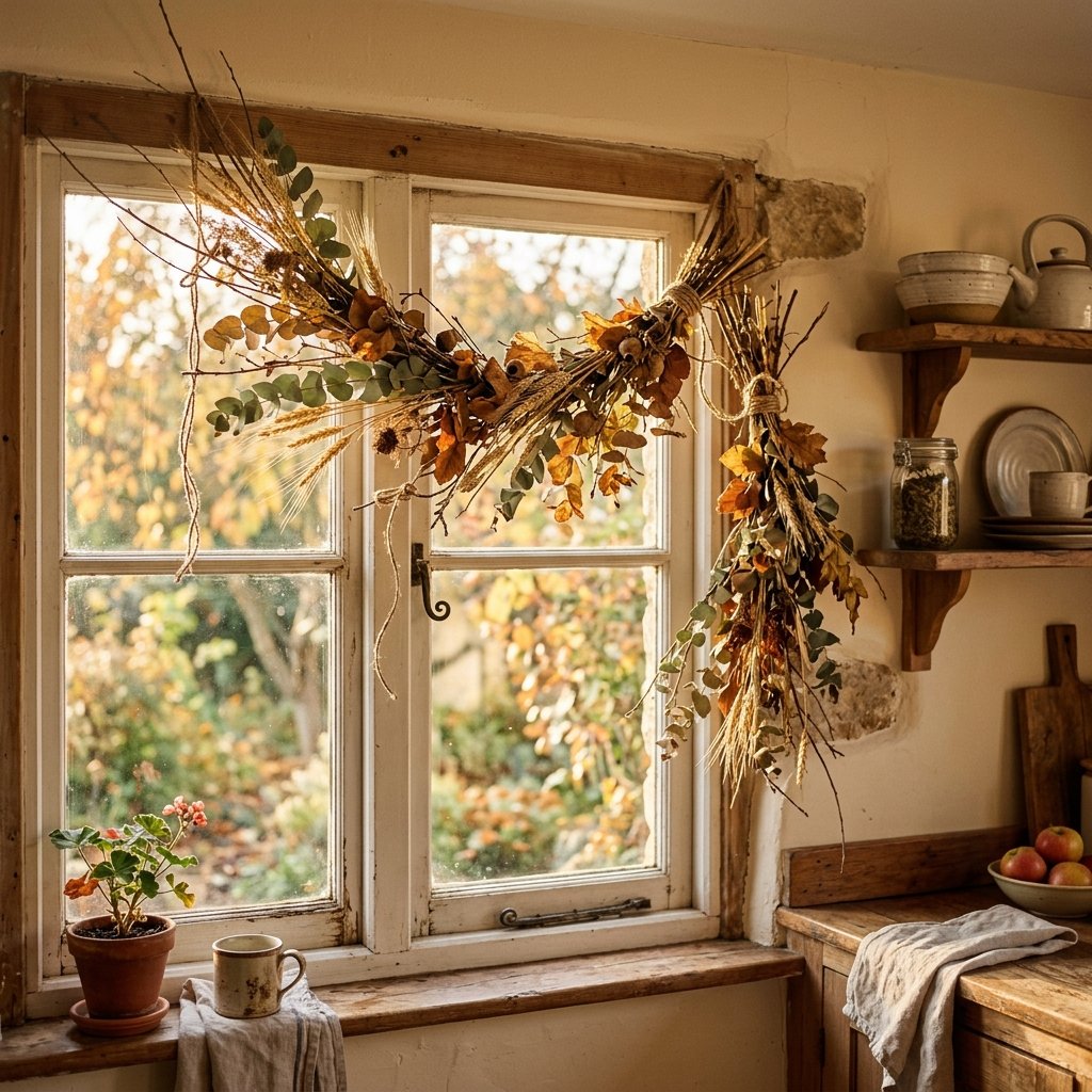 Rustic Window Garland Ideas