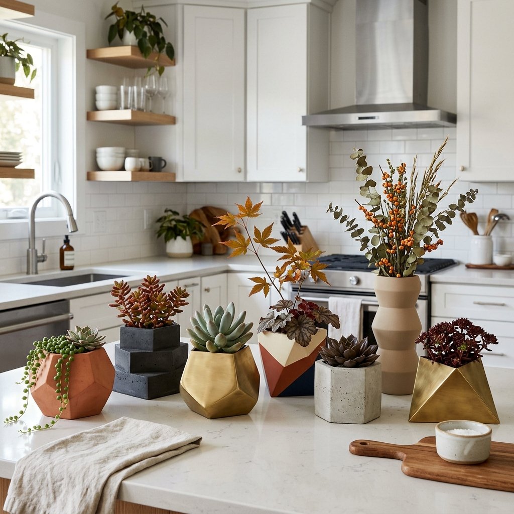 Modern Geometric Planter Ideas for Counters