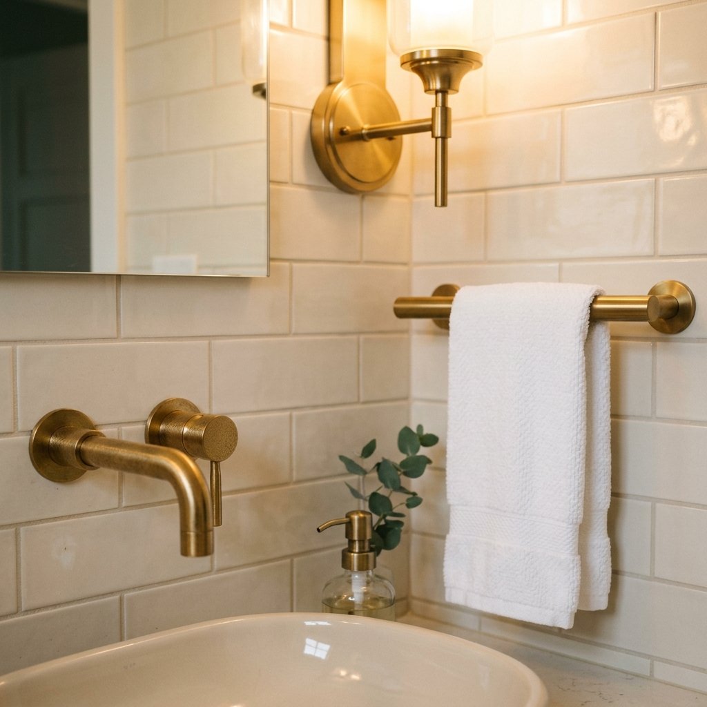 Warm Gold Metallic Fixtures Idea