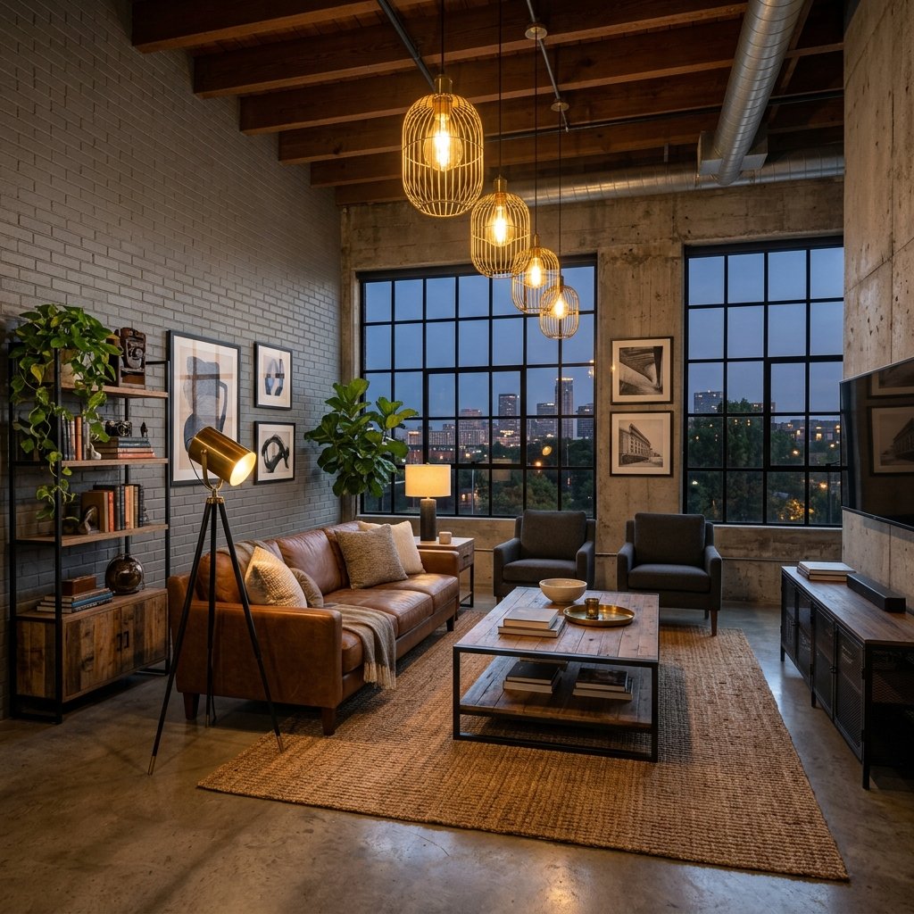 Modern Living Room Color Ideas: 30 Stunning Palettes for Your Home 14 Industrial Gray with Warm Lighting
