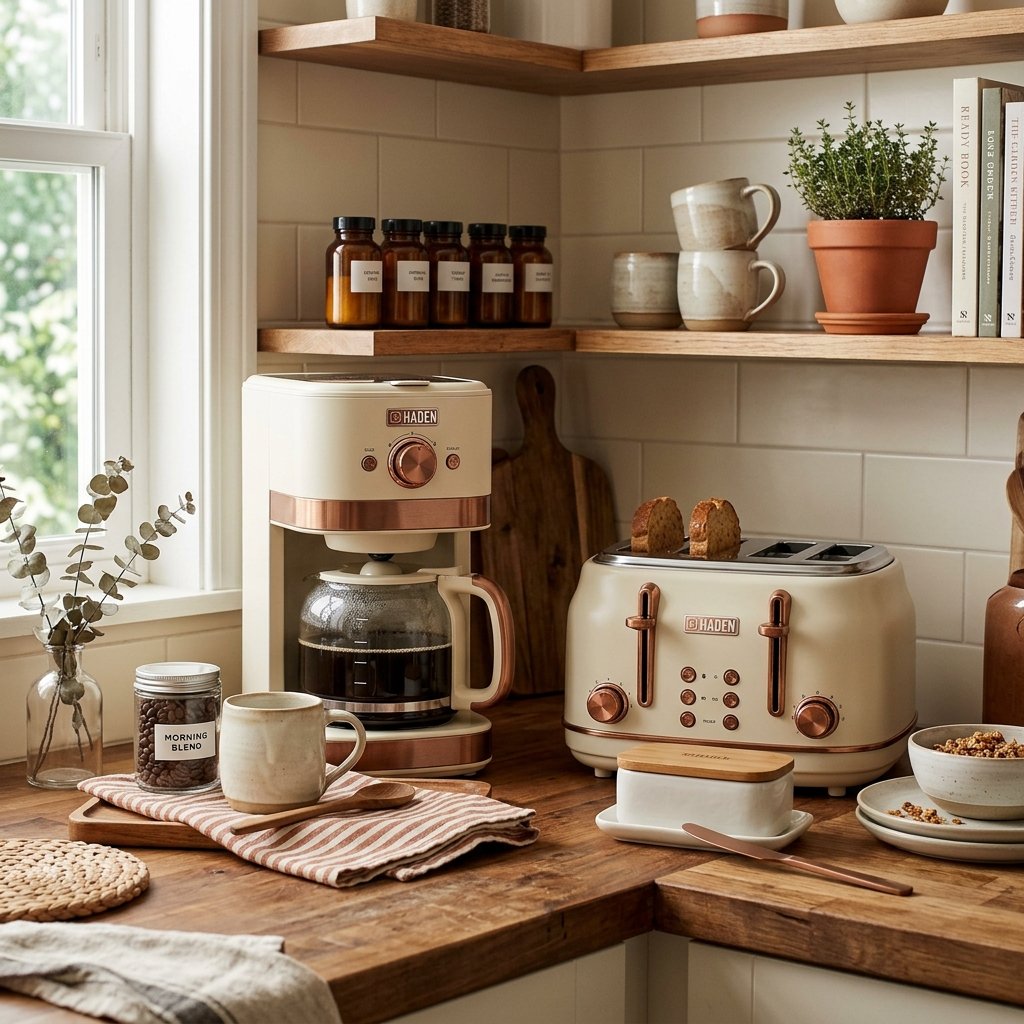 32 Fall Kitchen Decor Ideas: Transform Your Space Into Autumn's Coziest Room 31 Warm Kitchen Appliance Styling Ideas
