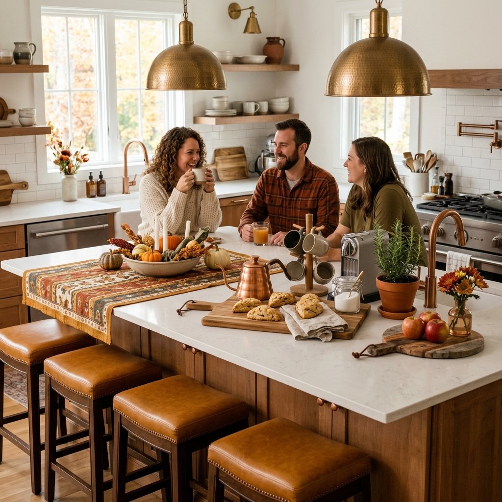 32 Fall Kitchen Decor Ideas: Transform Your Space Into Autumn's Coziest Room 24 Fall Kitchen Decor Island Styling Ideas