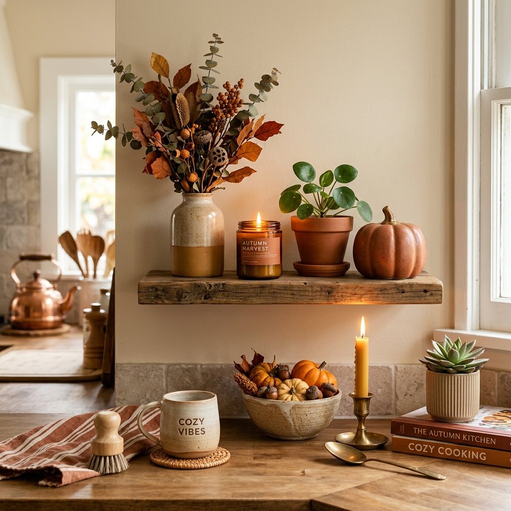 32 Fall Kitchen Decor Ideas: Transform Your Space Into Autumn's Coziest Room 33 Fall Kitchen Vignette Styling Ideas