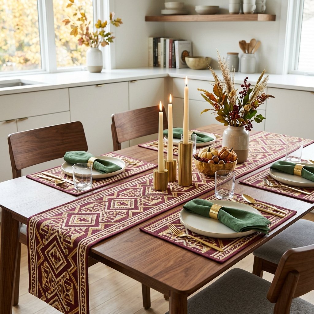 Modern Geometric Fall kitchen table decor Pattern Combinations