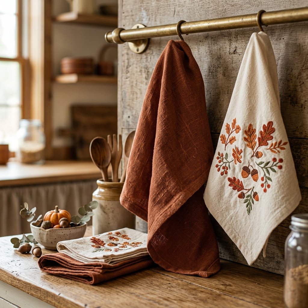 32 Fall Kitchen Decor Ideas: Transform Your Space Into Autumn's Coziest Room 9 Fall Kitchen Decor Textile Ideas