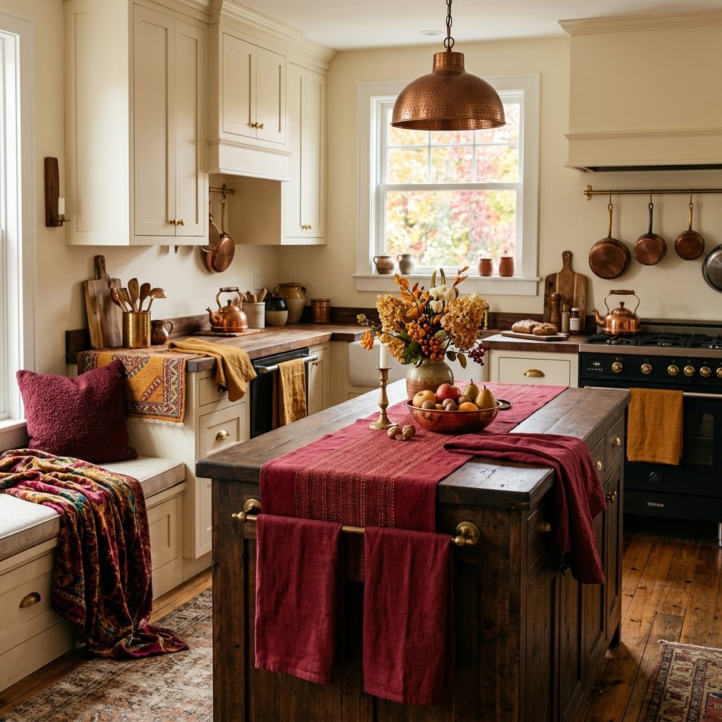 Deep Red Kitchen Textile Ideas