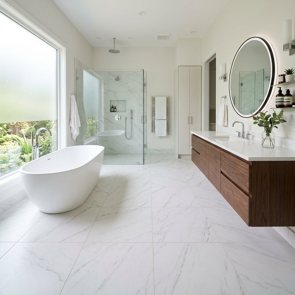 Large Format Tile Bathroom Floor Ideas