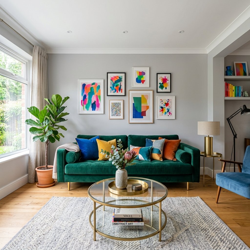 Modern Living Room Color Ideas: 30 Stunning Palettes for Your Home 16 Light Gray with Bold Furniture Colors