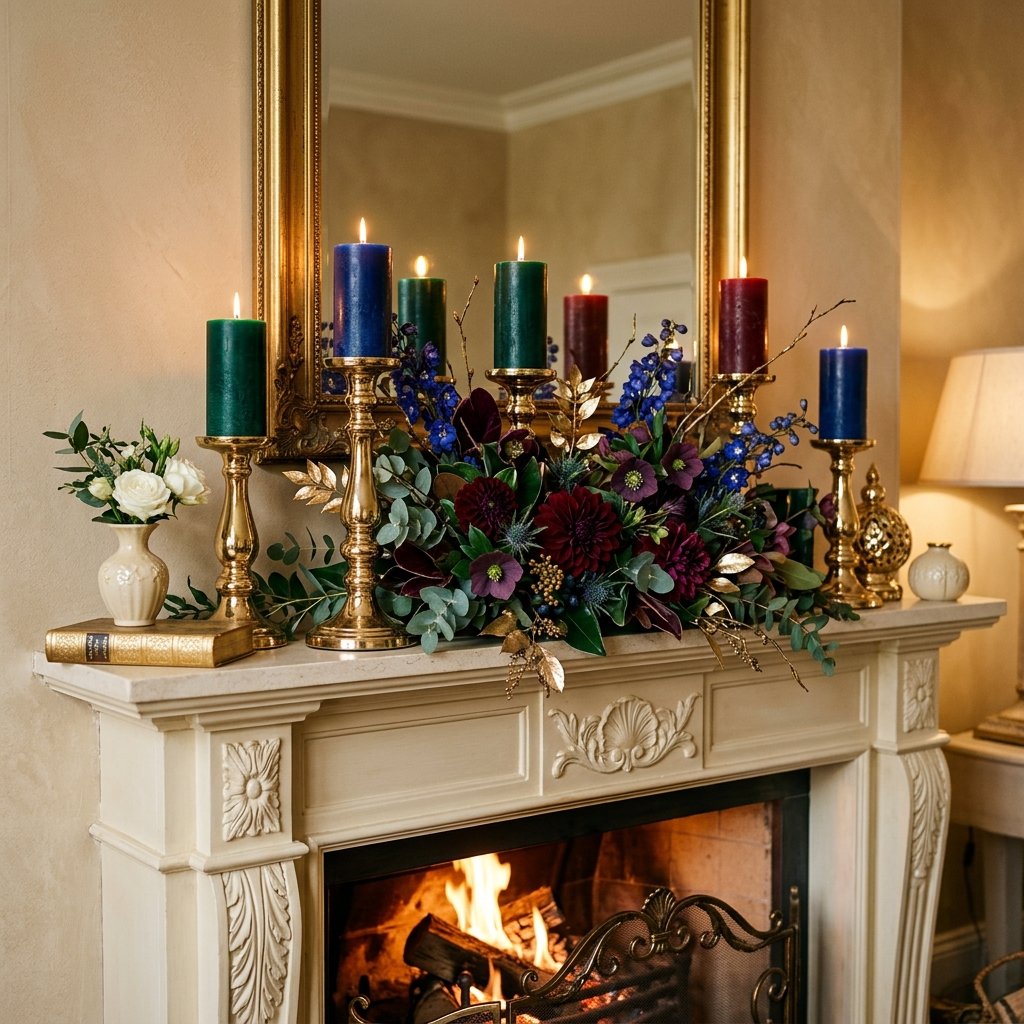 32 Fall Mantle Decor Ideas That Actually Work: Rustic to Modern Styles 10 Jewel Tone Mantle Color Ideas