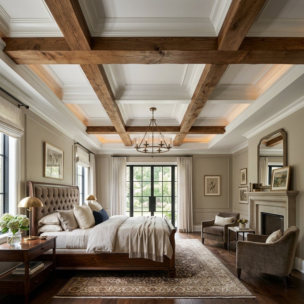 Coffered Beam Ceiling Bedroom Ideas