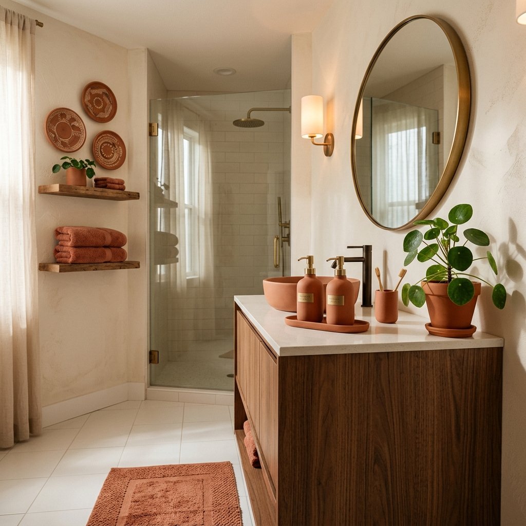 Warm Terracotta Bathroom Aesthetic Ideas