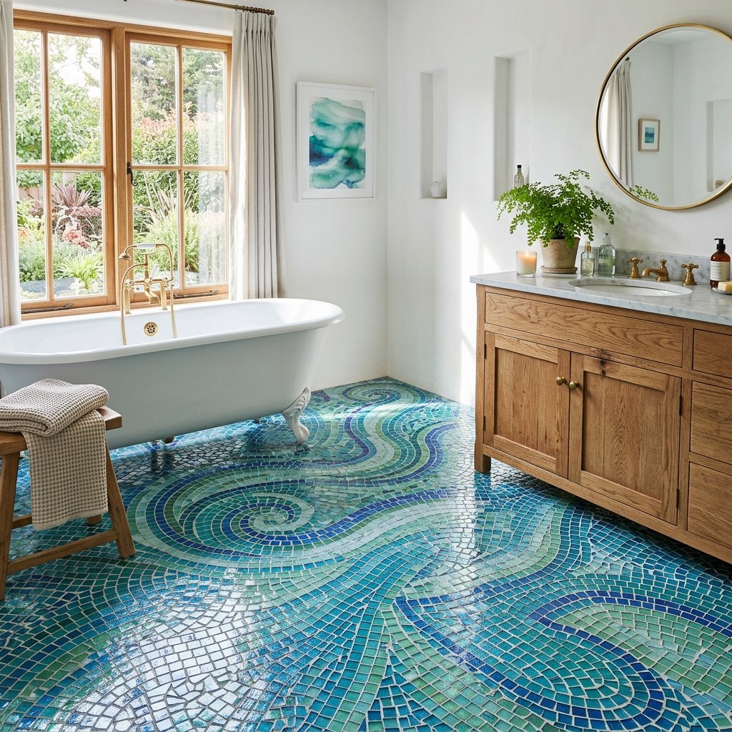 Mosaic Bathroom Floor Tile Ideas