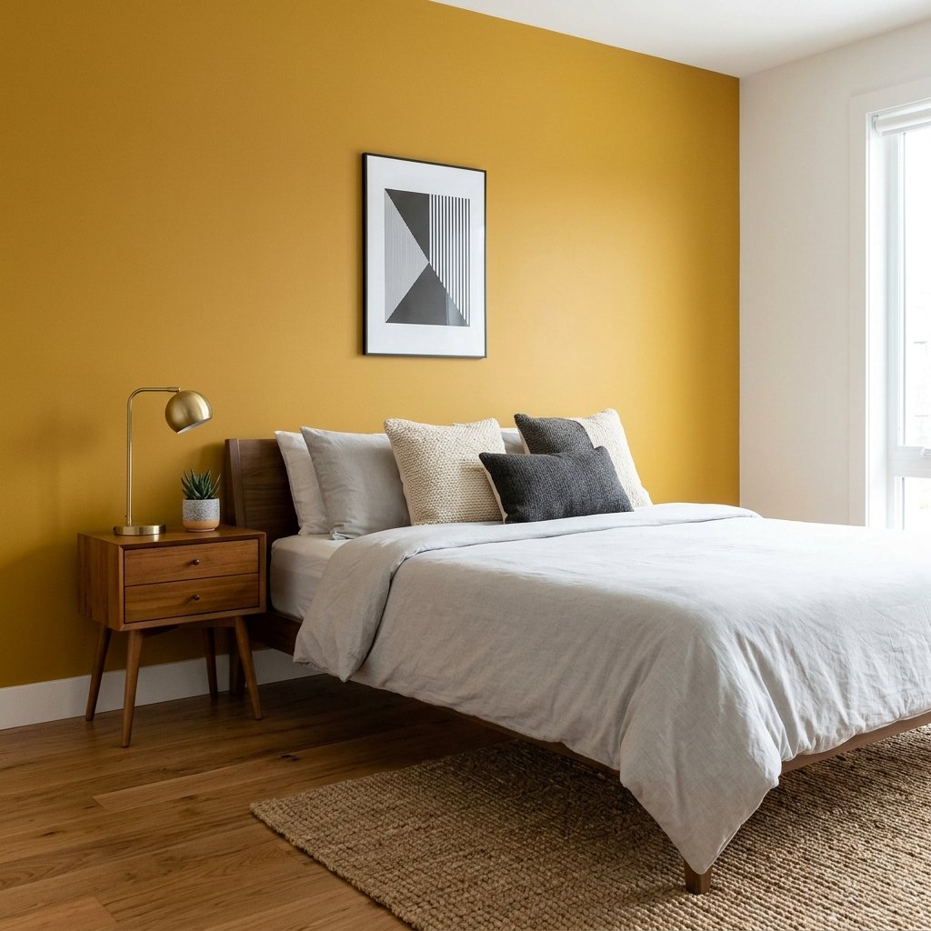 Mustard Yellow Bedroom Accent Ideas