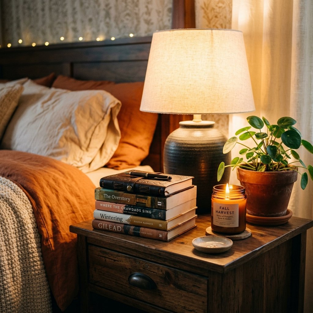 27 Cozy Fall Bedroom Ideas: Easy Ways to Add Warmth & Ambiance 16 Nightstand Styling Ideas