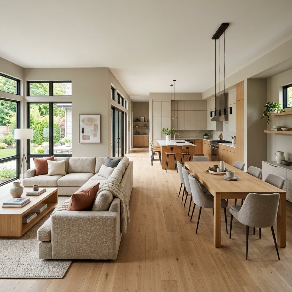 Modern Living Room Color Ideas: 30 Stunning Palettes for Your Home 26 Open Concept Color Flow from Room to Room