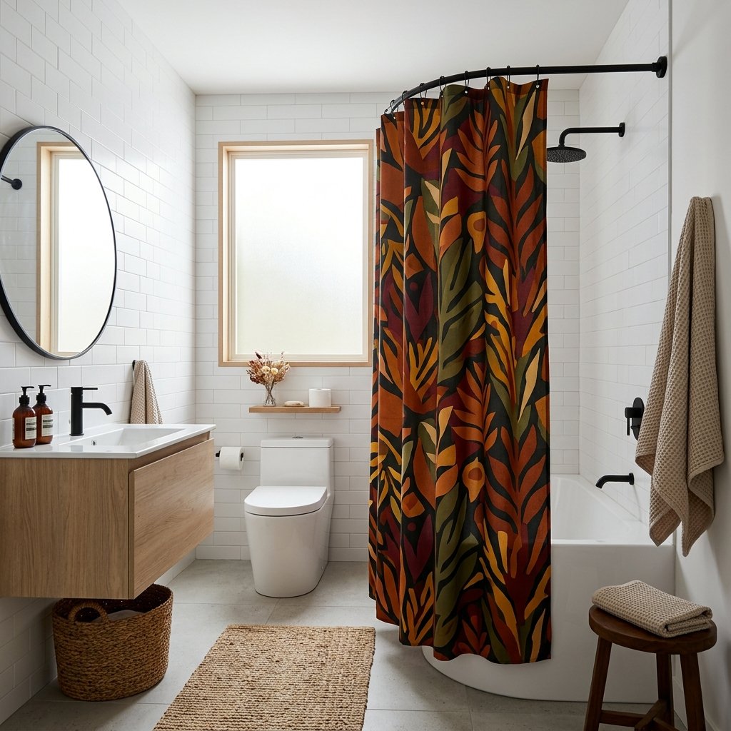 Statement Shower Curtain Idea
