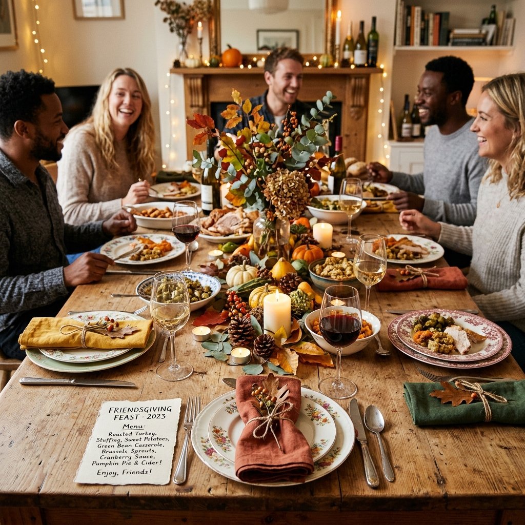 Friendsgiving Casual Table Setup Ideas