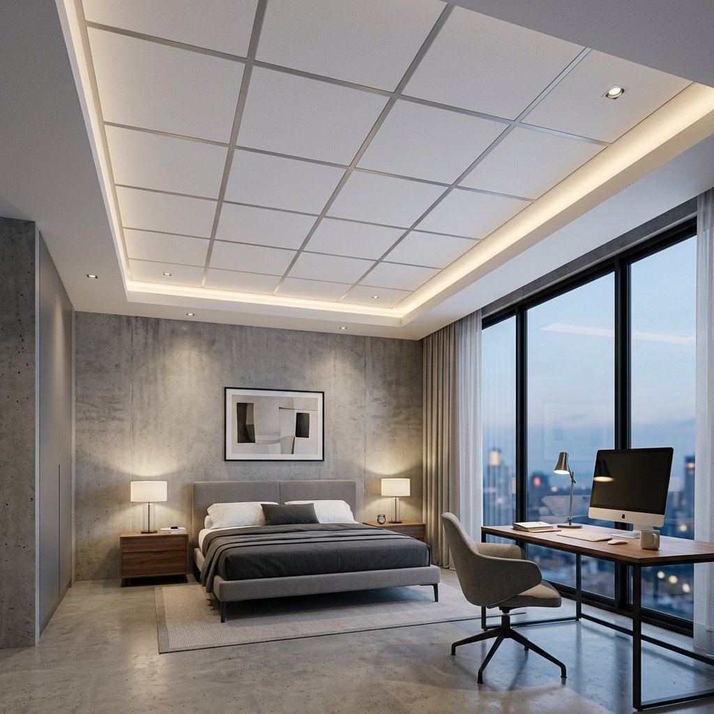 Suspended Ceiling Contemporary Bedroom Aesthetics