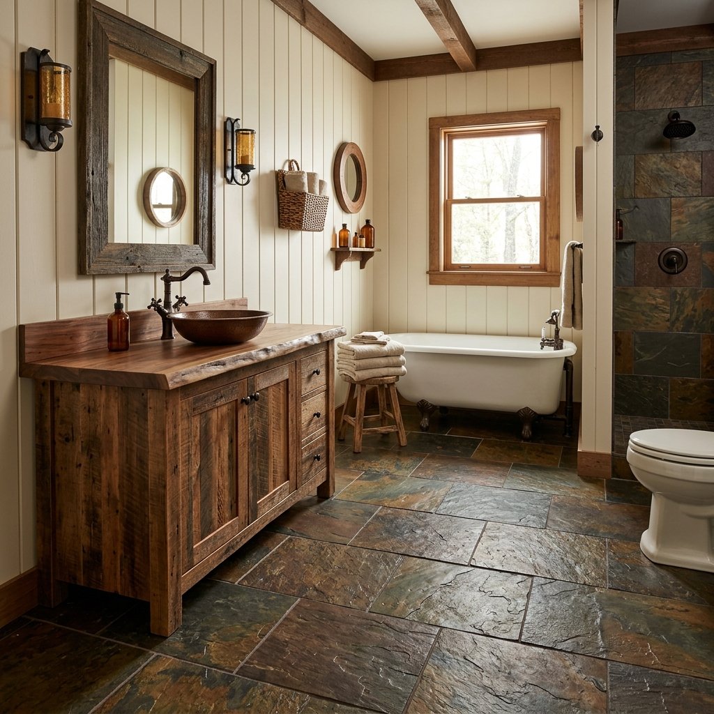 Rustic Bathroom Flooring Ideas