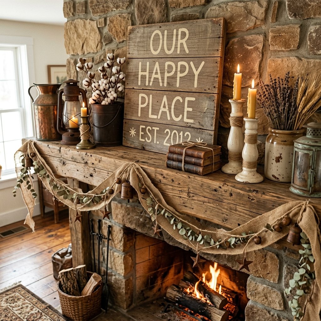32 Fall Mantle Decor Ideas That Actually Work: Rustic to Modern Styles 6 Rustic Fall Mantle Decor Ideas