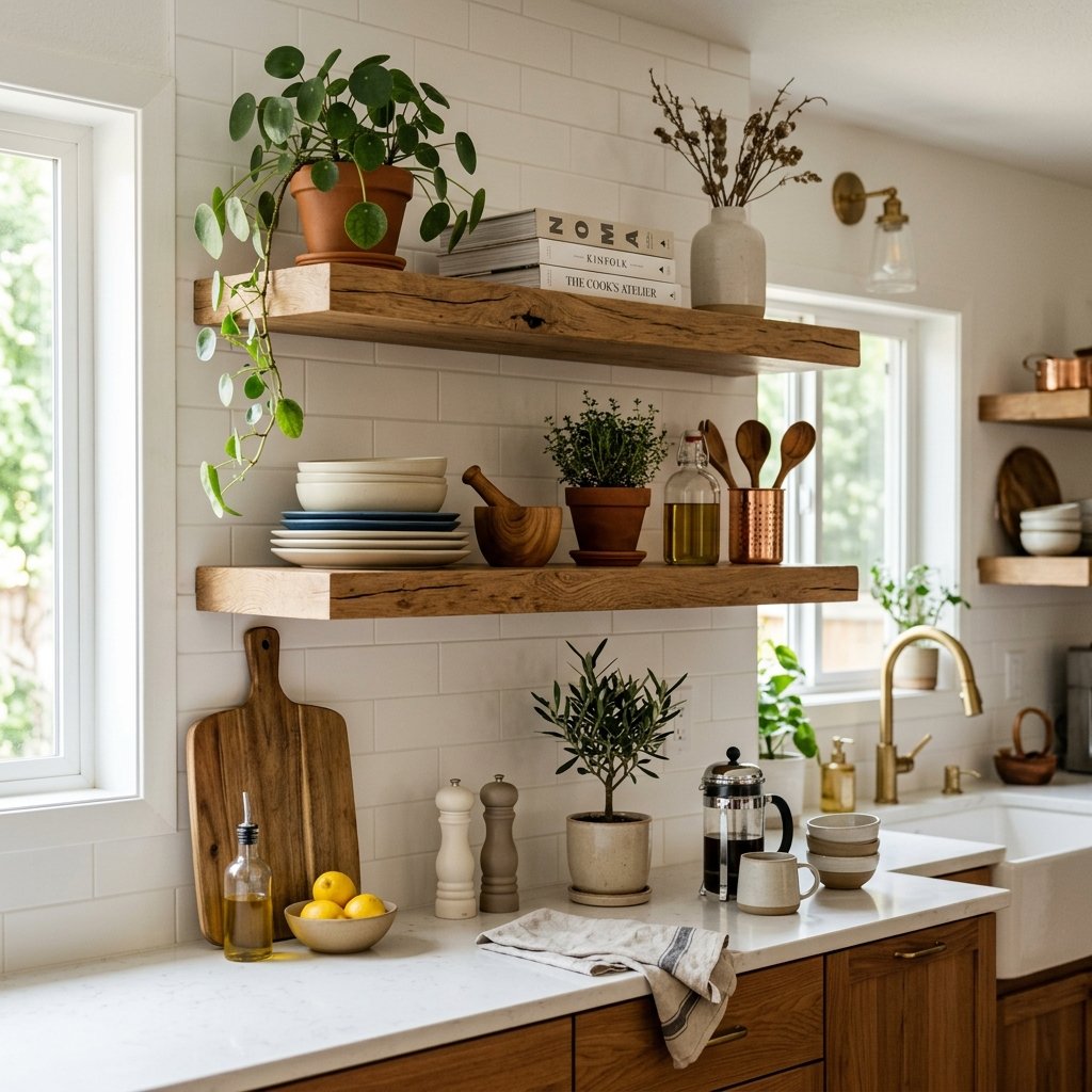 Floating Shelf Styling Ideas Above Counters