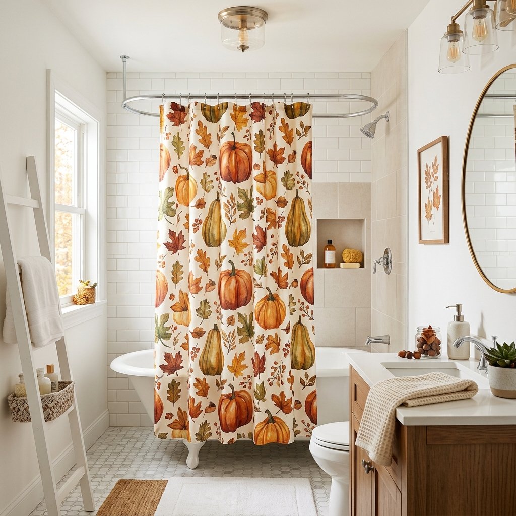 Harvest-Themed Shower Curtain Idea