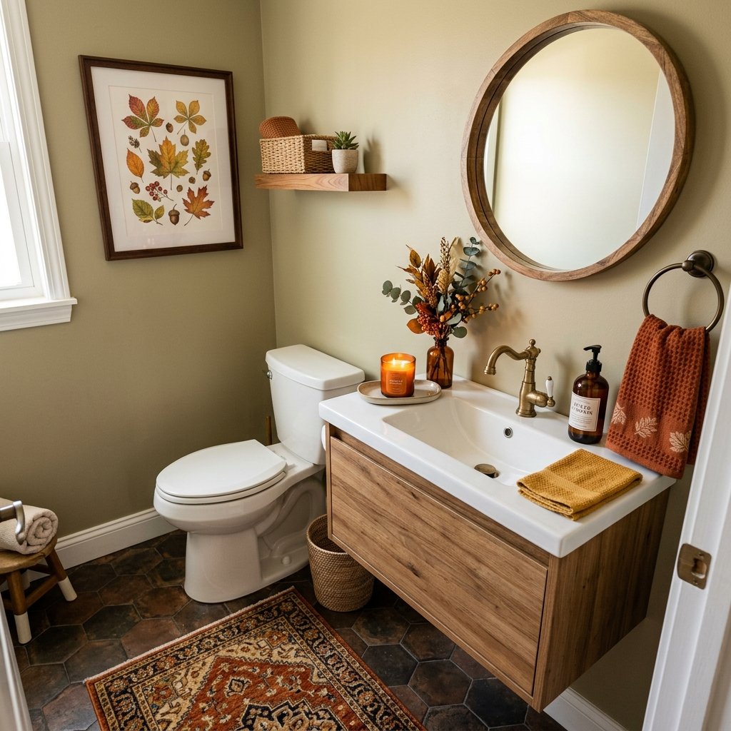 Cozy Half-Bath Transformation Idea