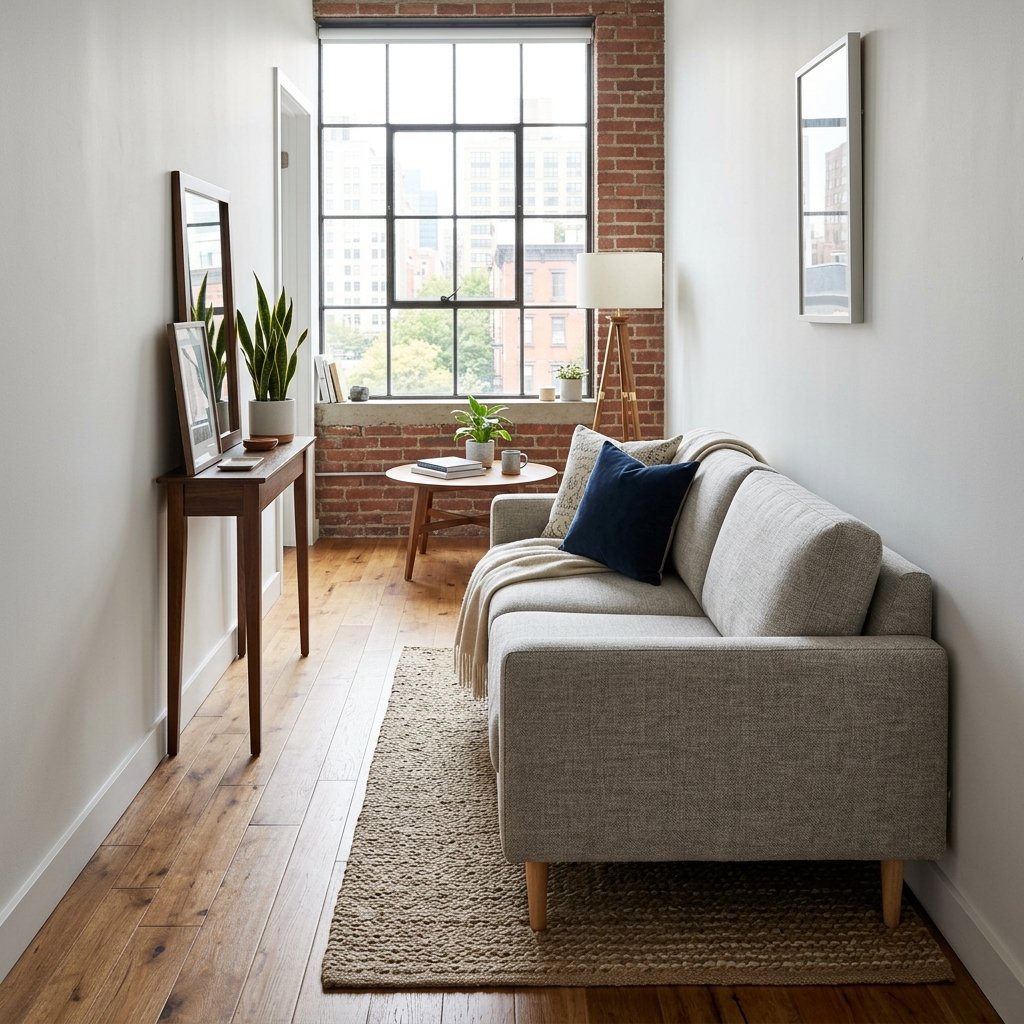 Shallow Depth Sofas for small spaces Narrow Rooms