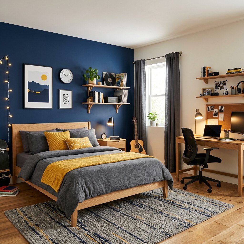 27 Teen Boy Bedroom Ideas That Actually Look Cool in Real Life 16 Boy Bedroom Color Scheme Ideas