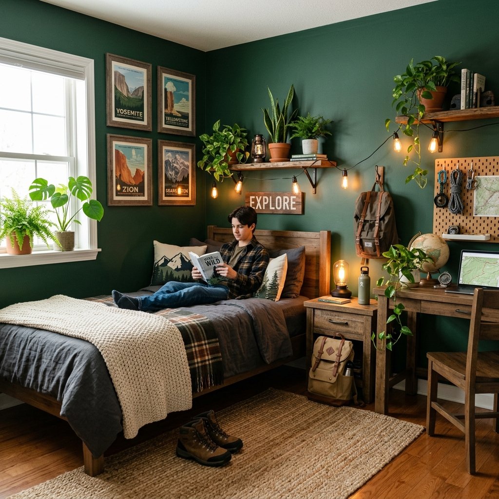 27 Teen Boy Bedroom Ideas That Actually Look Cool in Real Life 24 Nature and Outdoor Adventure Boy Bedroom Ideas