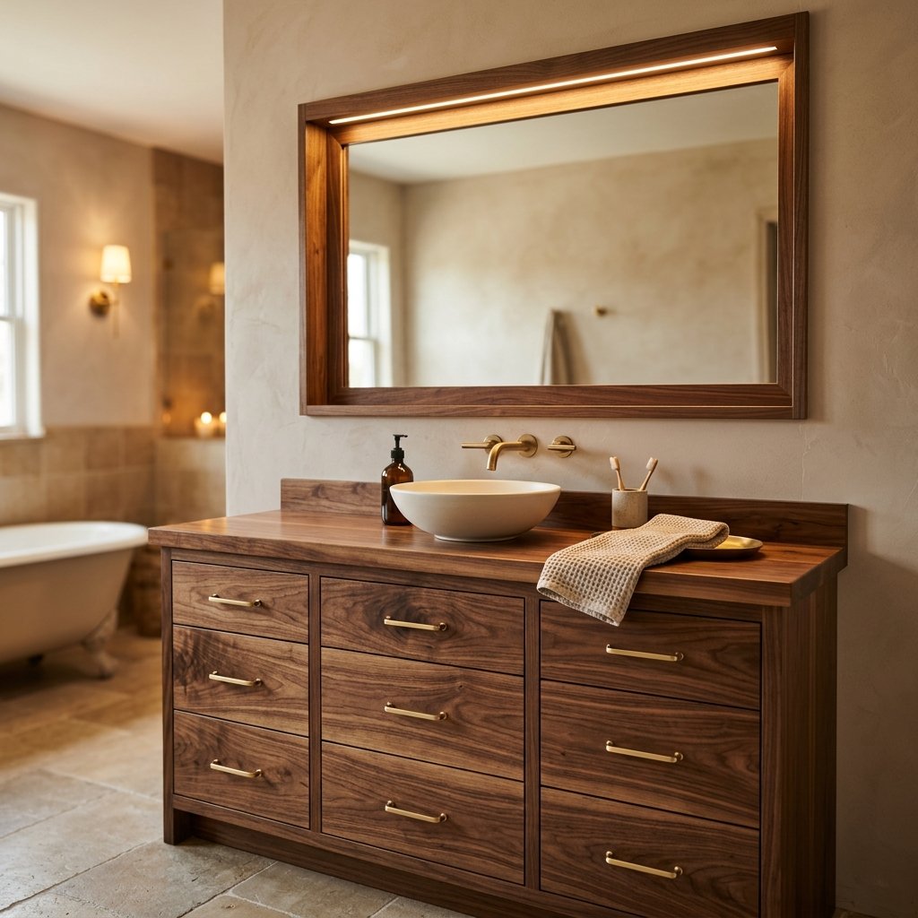 Natural Wood Vanity Design