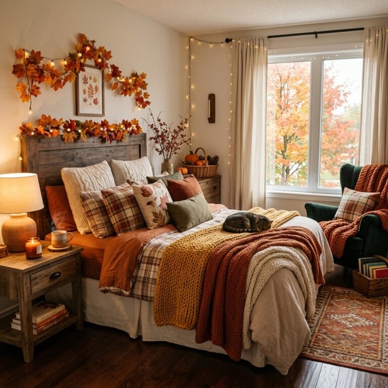cozy fall bedroom