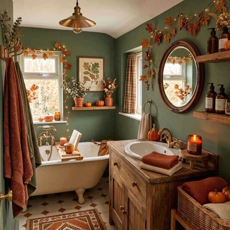fall bathroom aesthetic