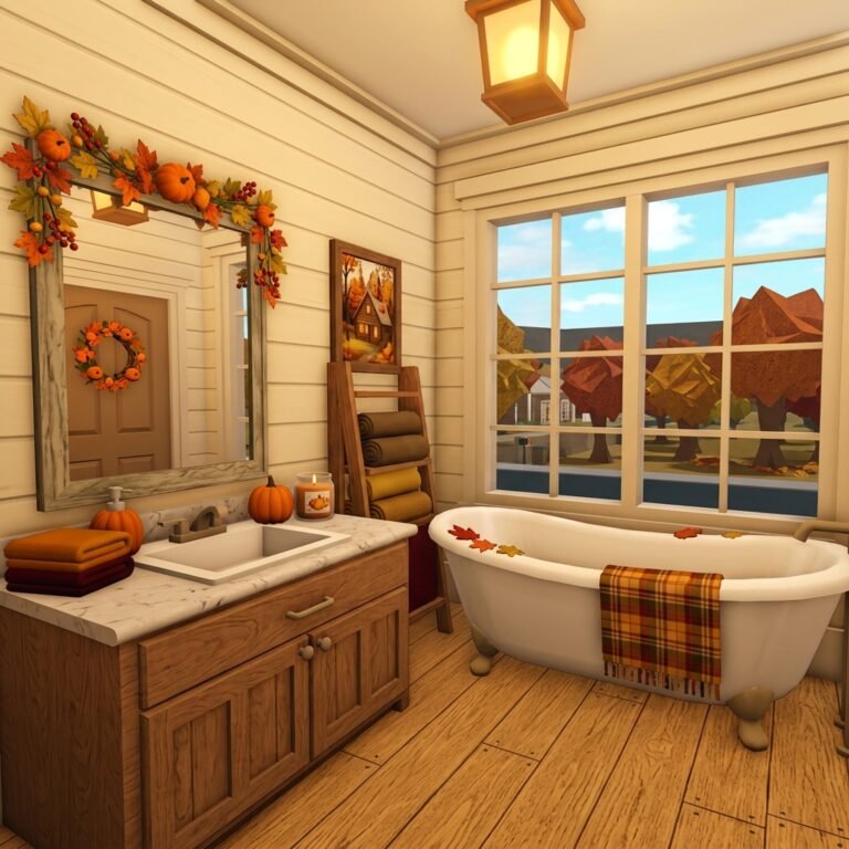 fall bathroom bloxburg