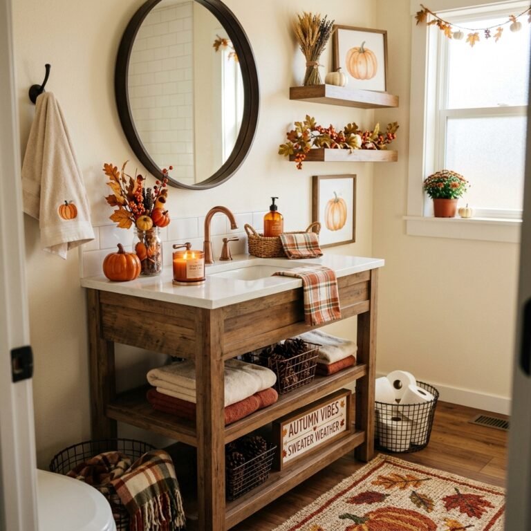 fall bathroom decor