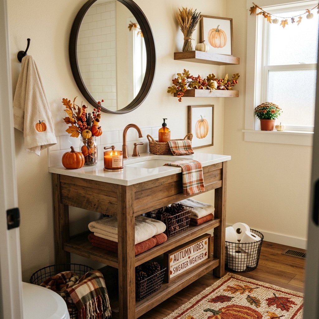 fall bathroom decor