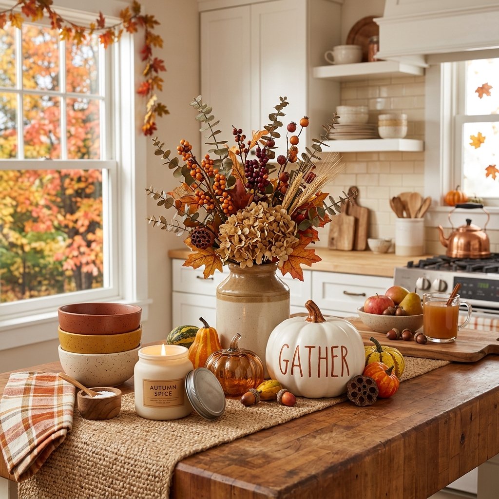 fall kitchen countertop decor