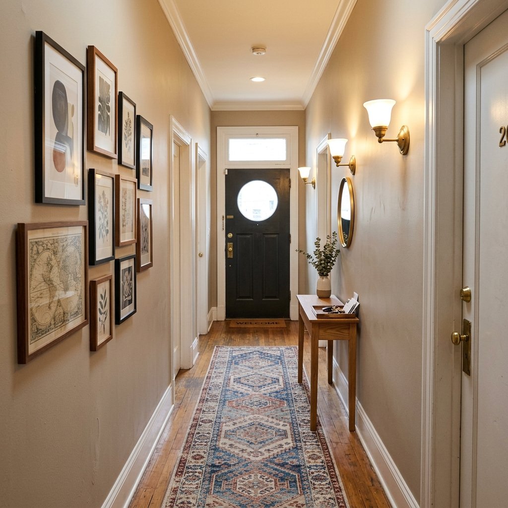 34 Flat Entrance Decor Ideas That Make Tiny Spaces Feel Huge 23 Apartment Hallway Decor Ideas