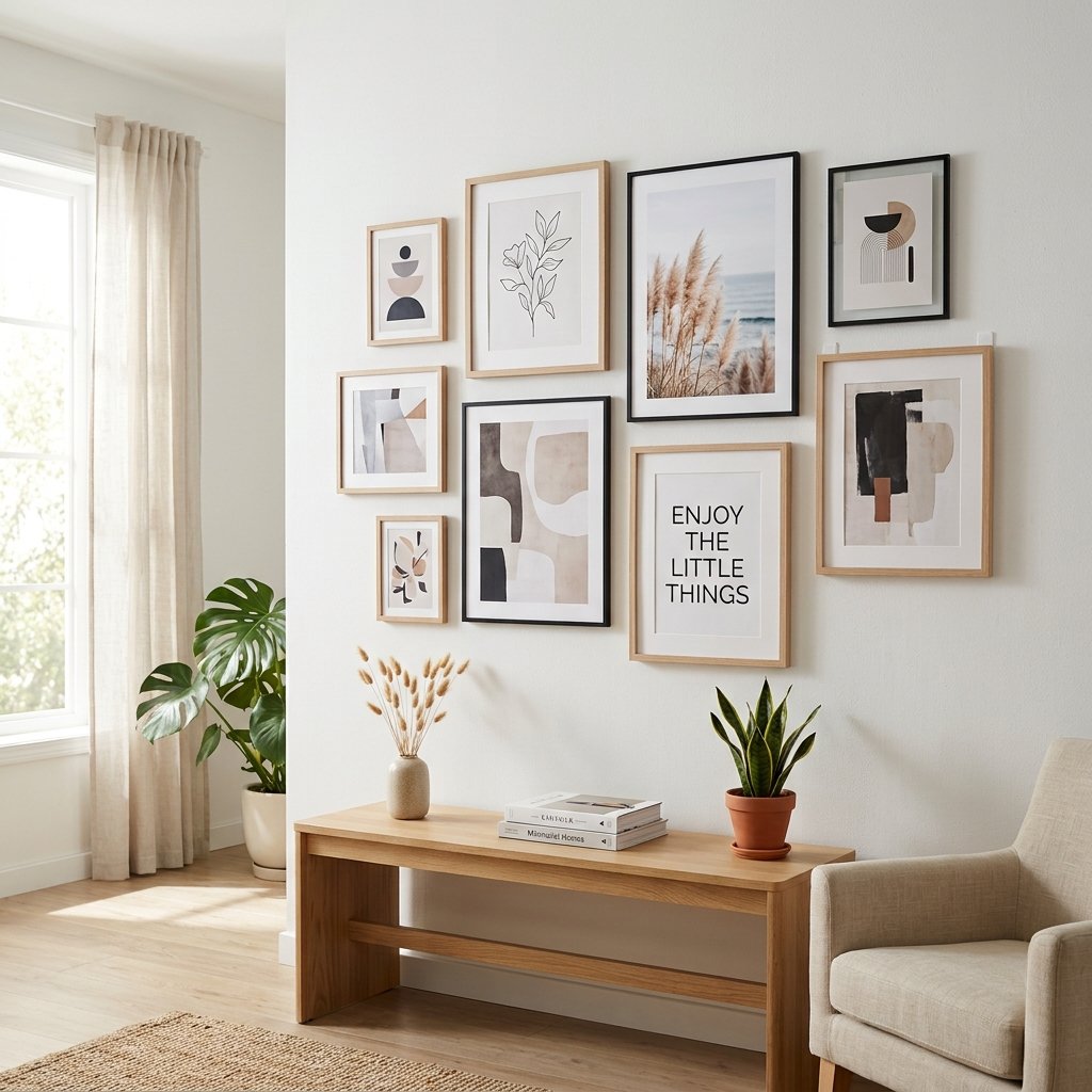 25 Dreamy Gallery Wall Decor Ideas to Save & Try Today 11 No-Nail Gallery Wall Ideas