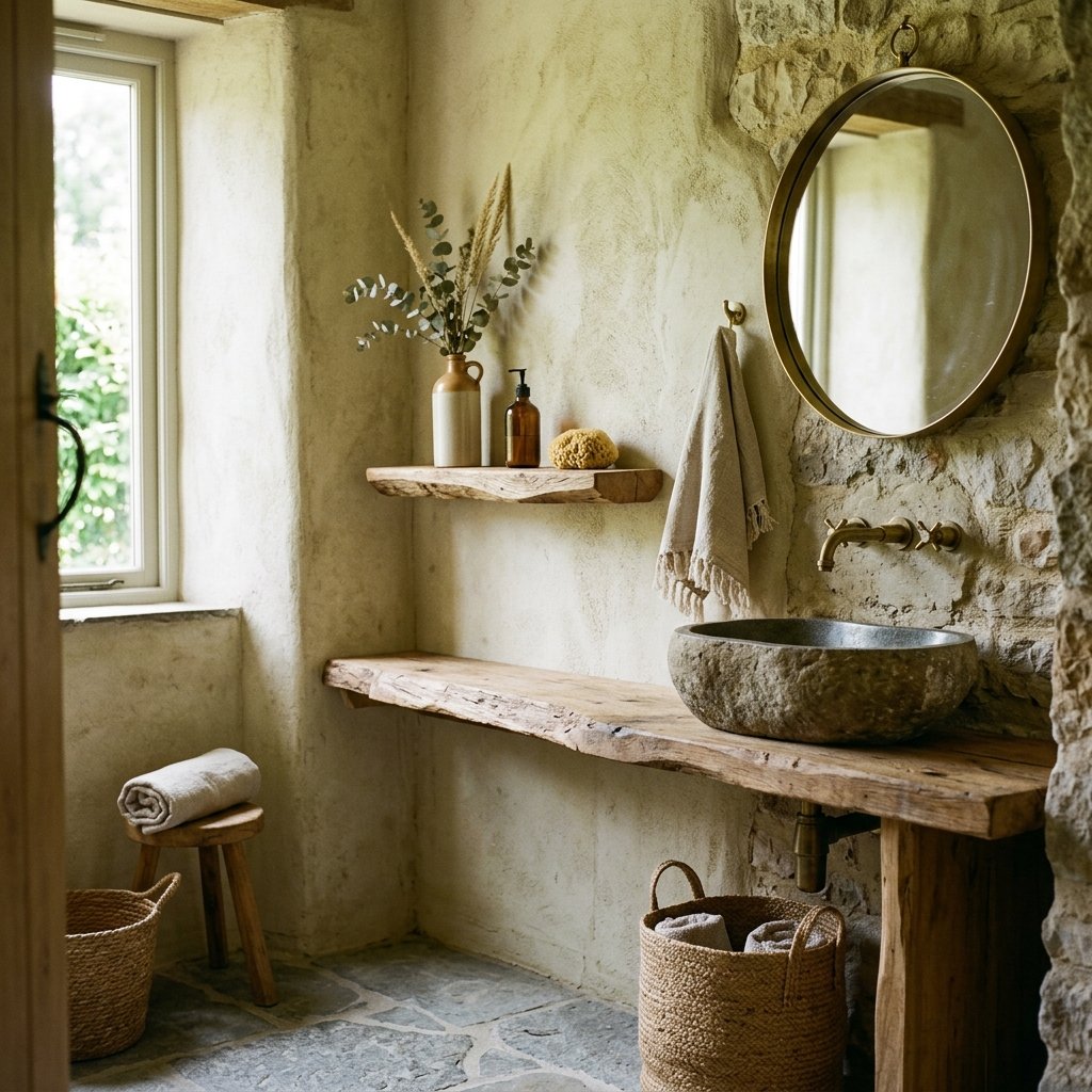 27 Wabi Sabi Bathroom Ideas That Feel Calm, Raw & Beautiful 8 Asymmetrical Bathroom Layout Ideas
