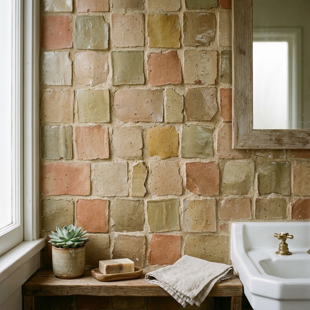 27 Wabi Sabi Bathroom Ideas That Feel Calm, Raw & Beautiful 26 Imperfect Tile Pattern Ideas