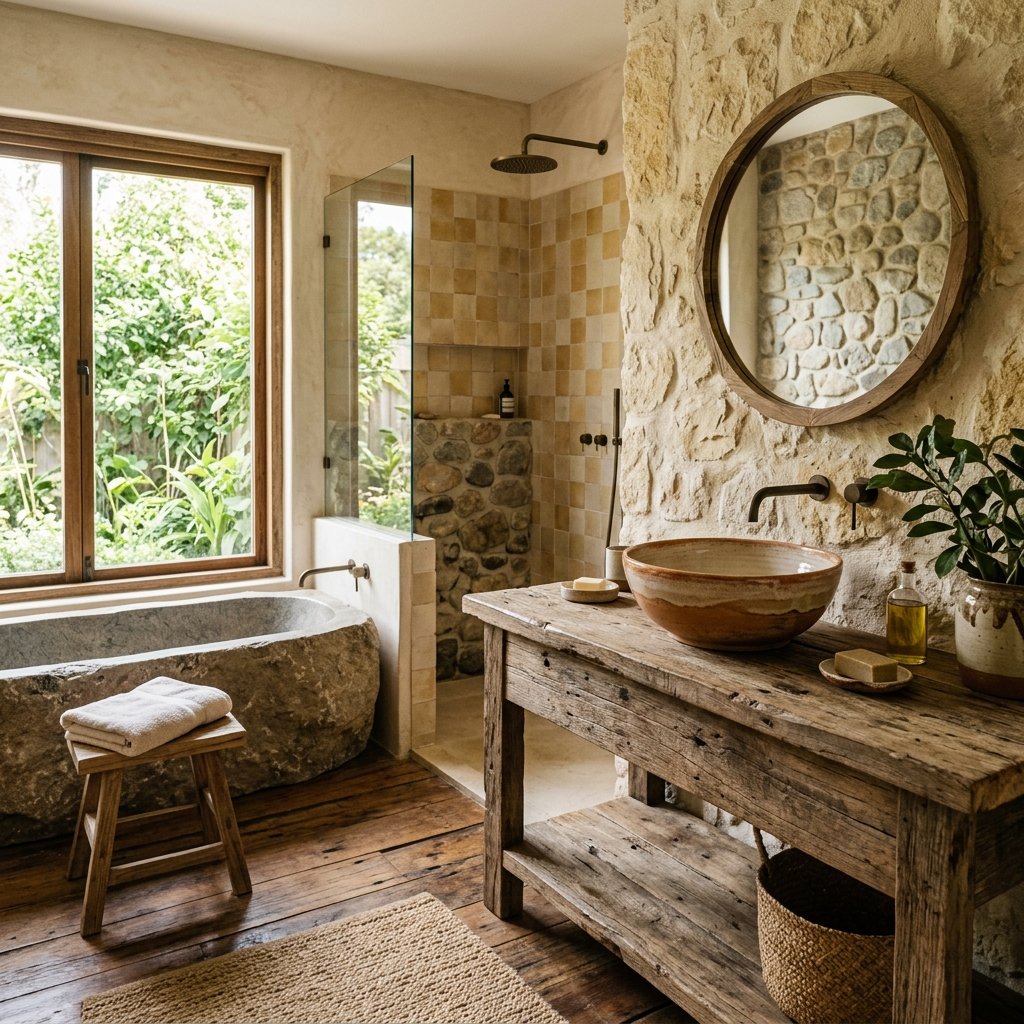 27 Wabi Sabi Bathroom Ideas That Feel Calm, Raw & Beautiful 27 Sustainable Bathroom Material Ideas