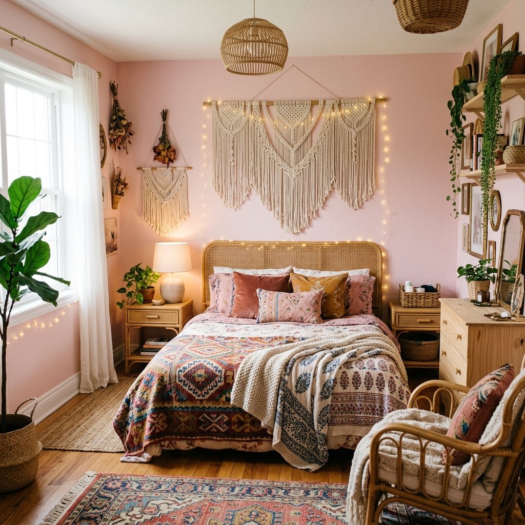 29 Pink Bedroom Ideas: Dreamy Looks for Every Style 18 Pink Boho Bedroom Ideas
