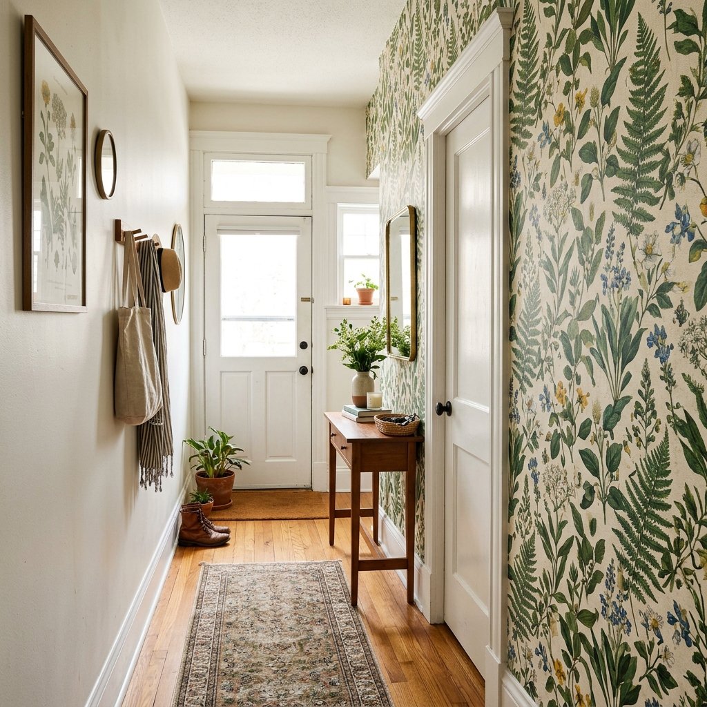 34 Flat Entrance Decor Ideas That Make Tiny Spaces Feel Huge 9 Peel and Stick Wallpaper Ideas