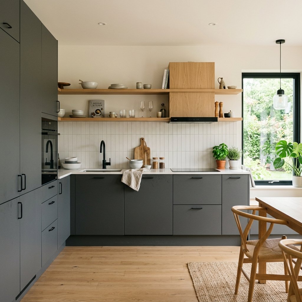 23 Modern Kitchen Color Combinations Ideas You'll Want to Pin Now 6 Charcoal Gray and Wood Kitchen Ideas