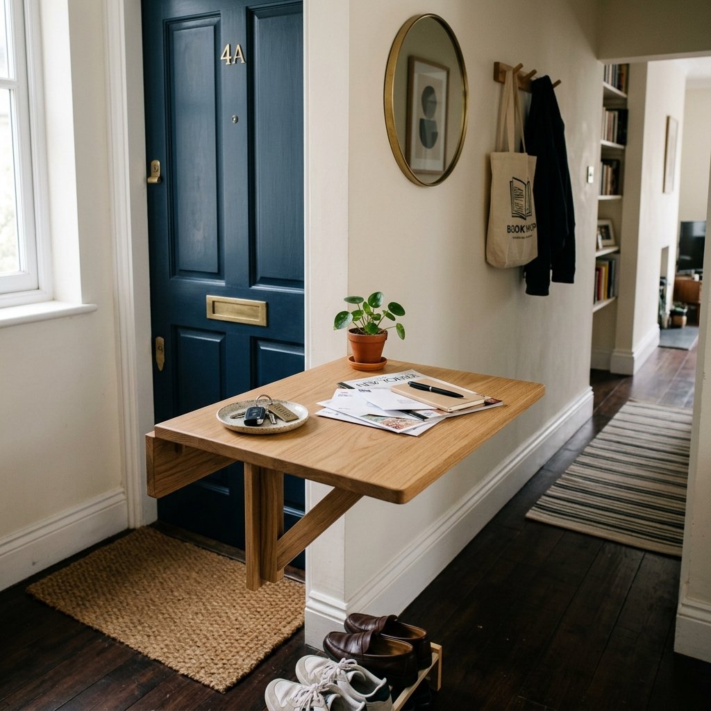 34 Flat Entrance Decor Ideas That Make Tiny Spaces Feel Huge 24 Compact Entryway Table Ideas