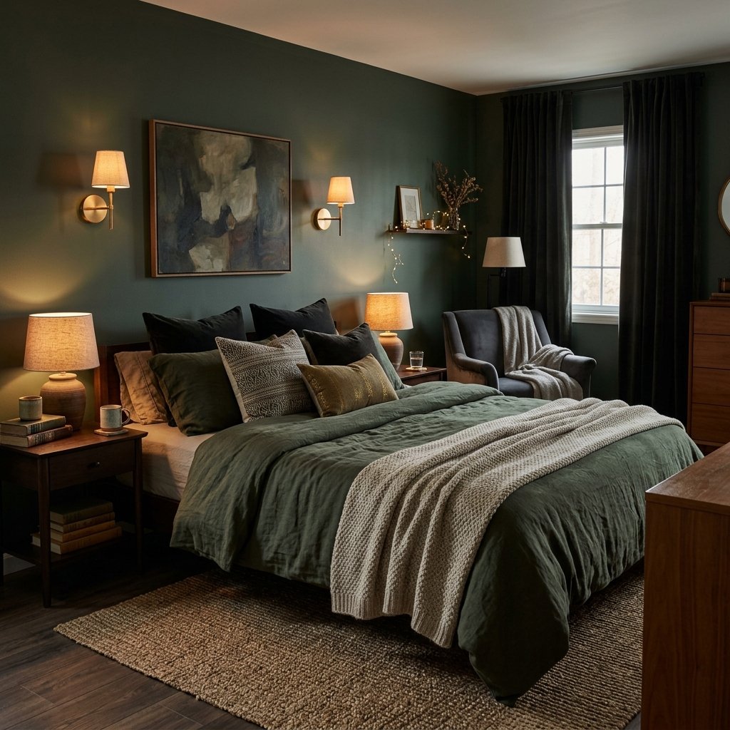 33 Sage Green Bedroom Ideas You'll Want to Pin Now 11 Dark Sage Green Bedroom Idea