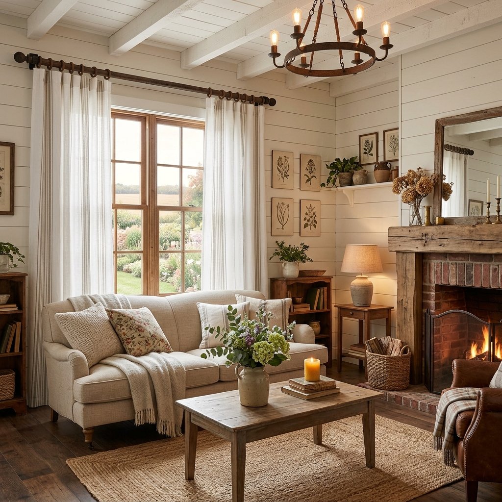 27 Curtains Living Room Ideas: Cozy, Bold & Beautiful Looks 4 Farmhouse Curtains Living Room Ideas