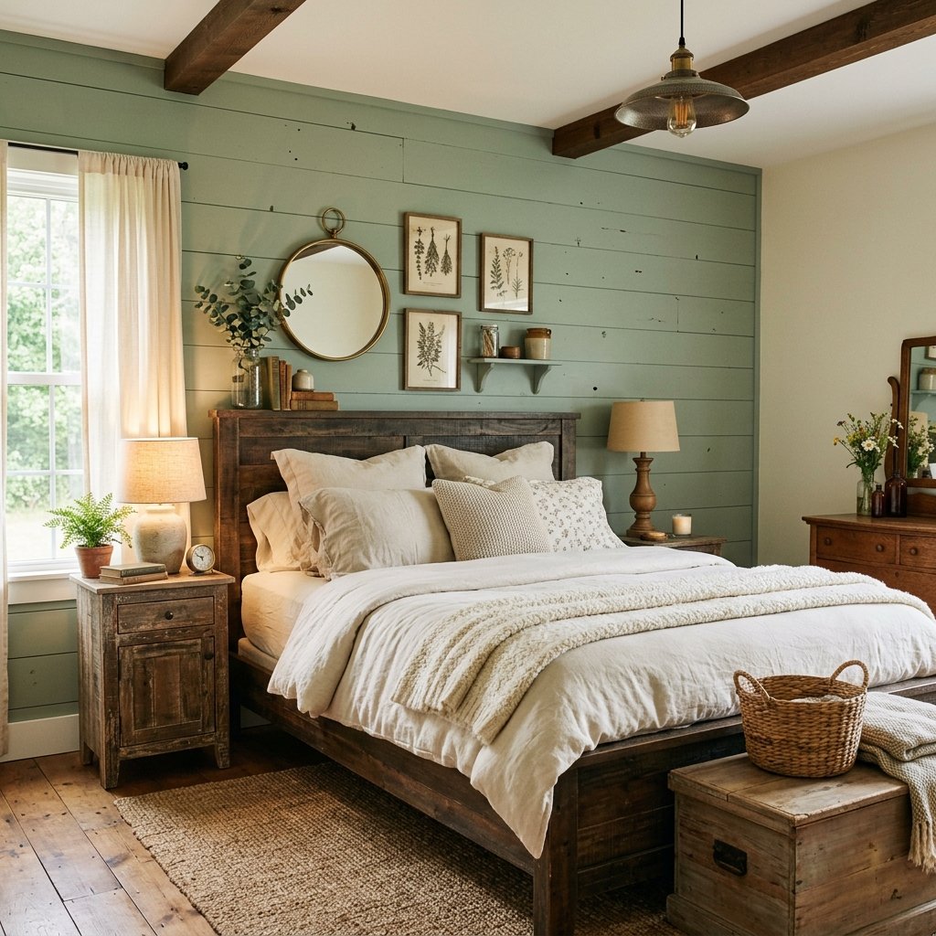 33 Sage Green Bedroom Ideas You'll Want to Pin Now 22 Farmhouse Sage Green Bedroom Idea