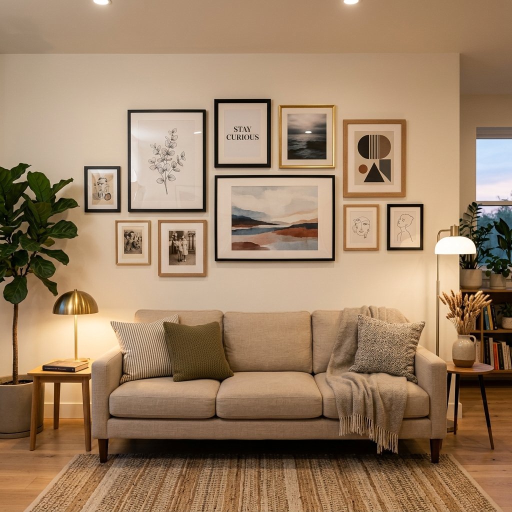 25 Dreamy Gallery Wall Decor Ideas to Save & Try Today 21 Gallery Wall Above Couch Ideas
